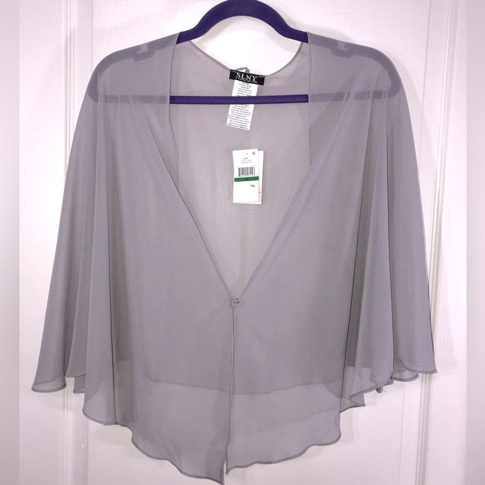 SLNY Silver Two Way Sheer Cape
